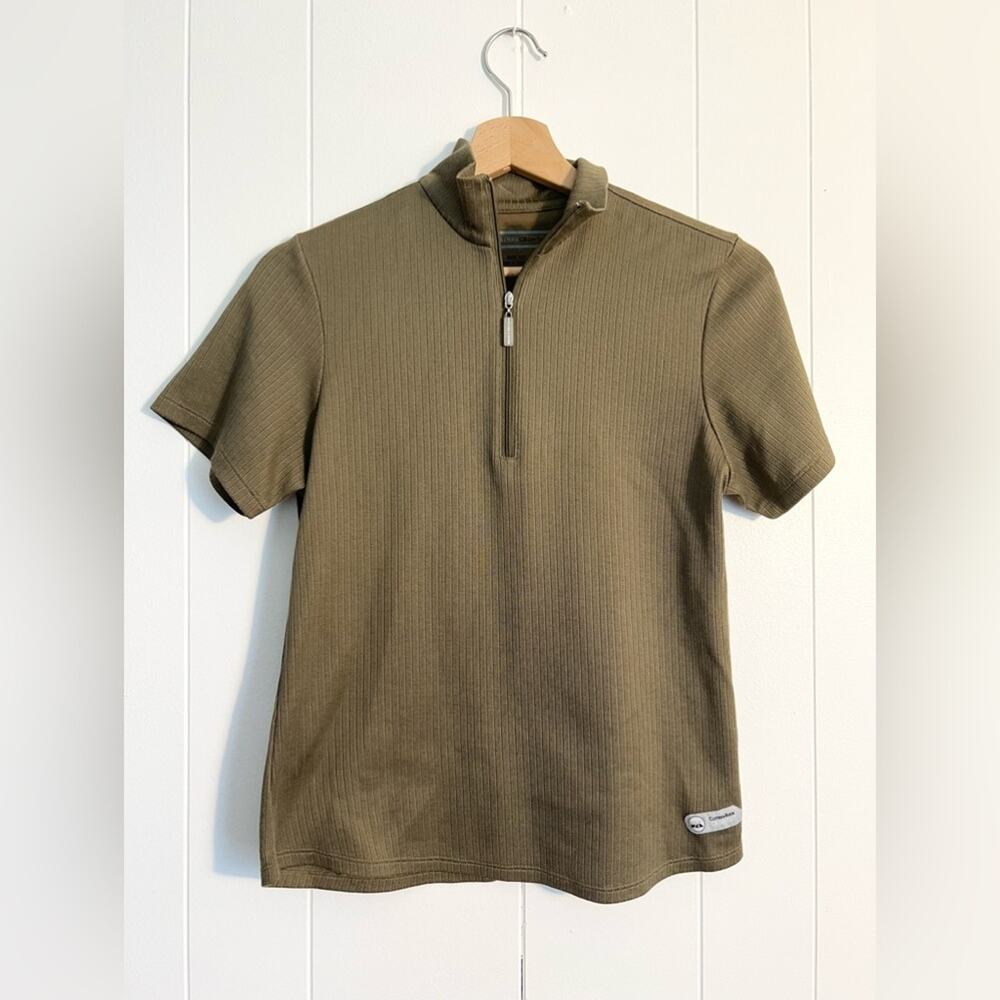 Cutter and Buck Small quarter zip olive green short sleeve gorpcore